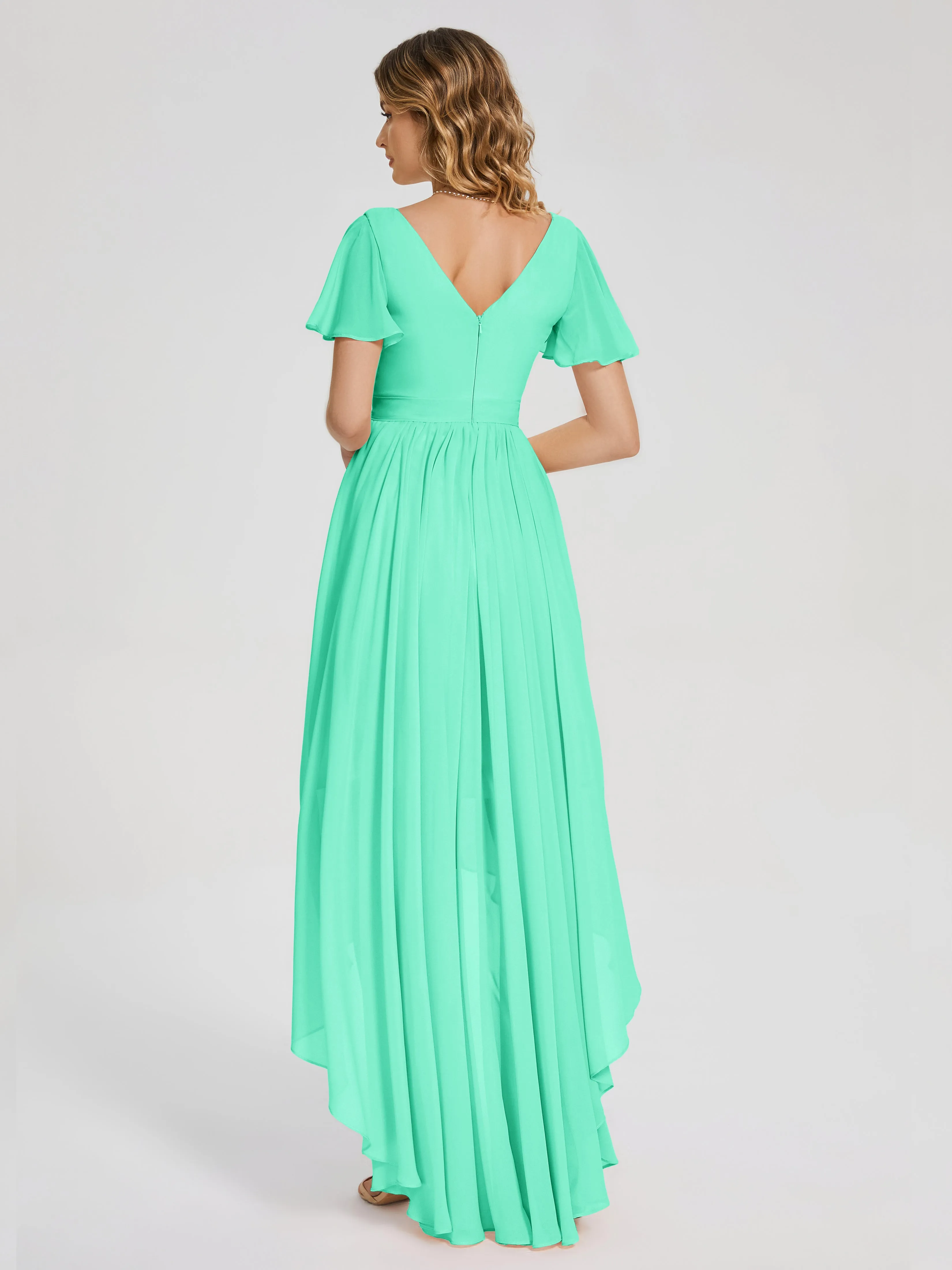 Evangeline Flowy Asymmetrical Chiffon Bridesmaid Dresses