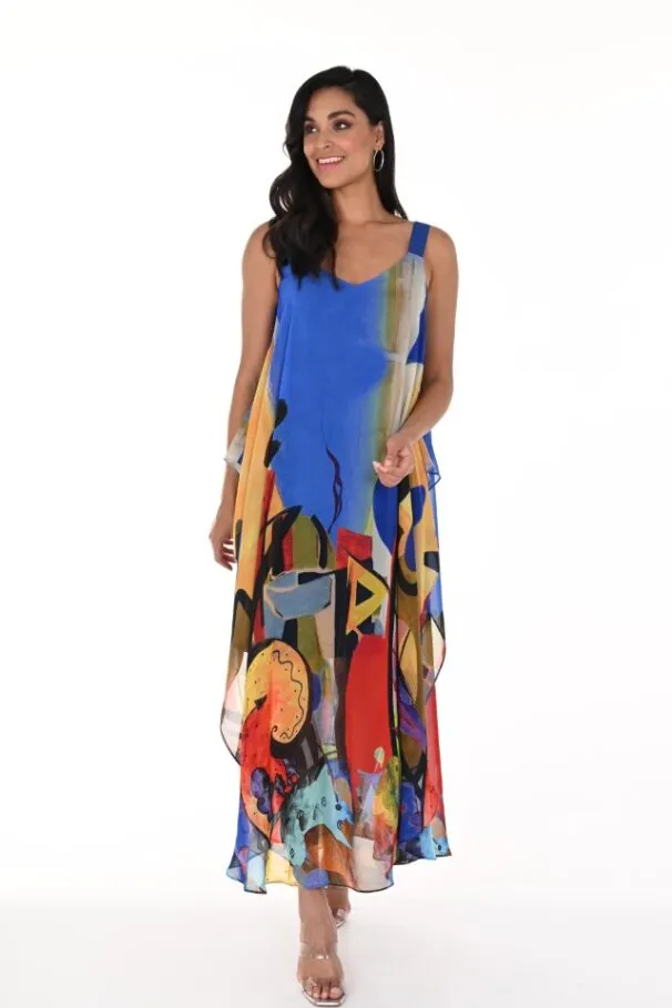 Flowy Abstract Print Dress