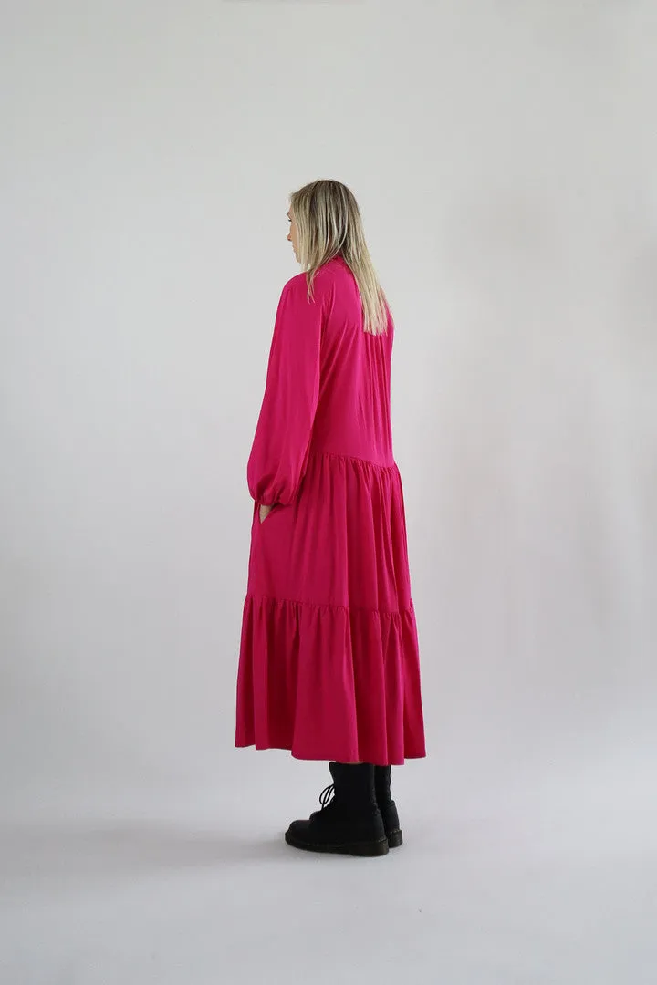 Flowy Dress Long Pink