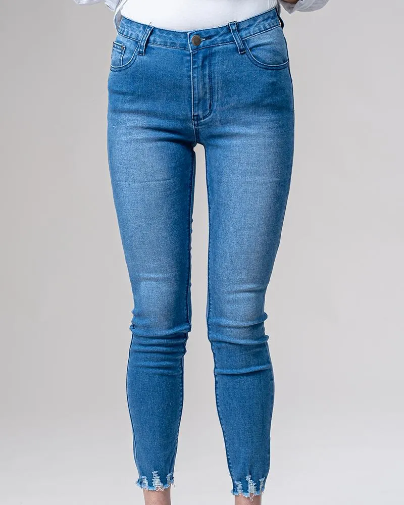 Frayed Hem Jeans