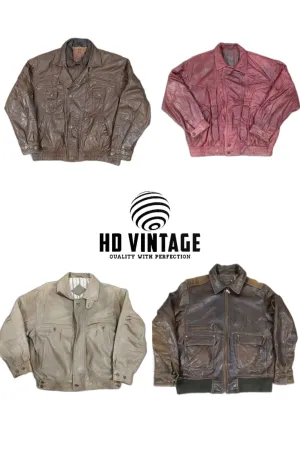 HD199 Vintage Premium Leather Bomber Jackets - 19 pcs