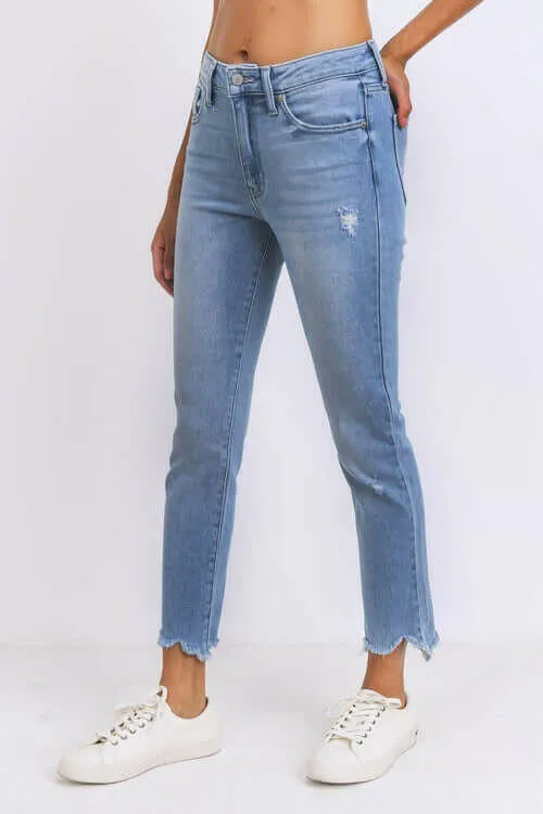 JUST USA MID-RISE STRAIGHT LEG JEAN