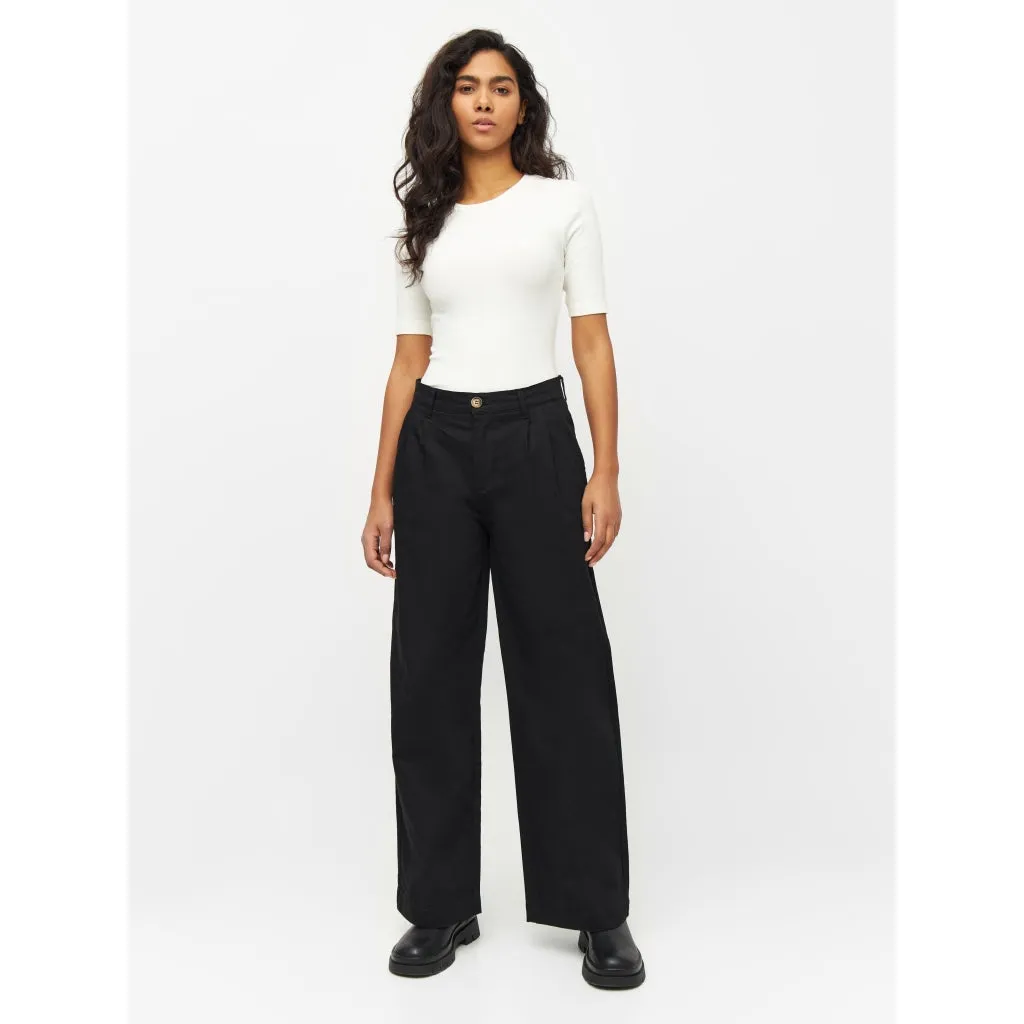 KCA 2070032 Posey wide high-rise twill pants 1300 black jet women