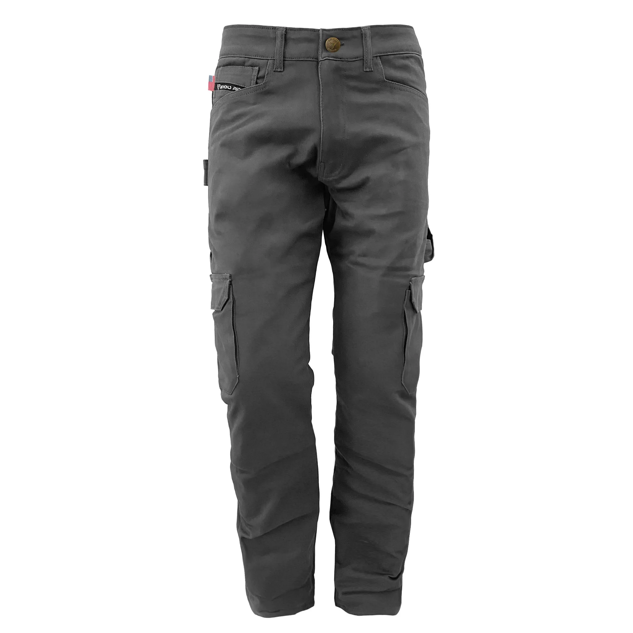 Loose Fit Cargo Pants - Gray with Pads