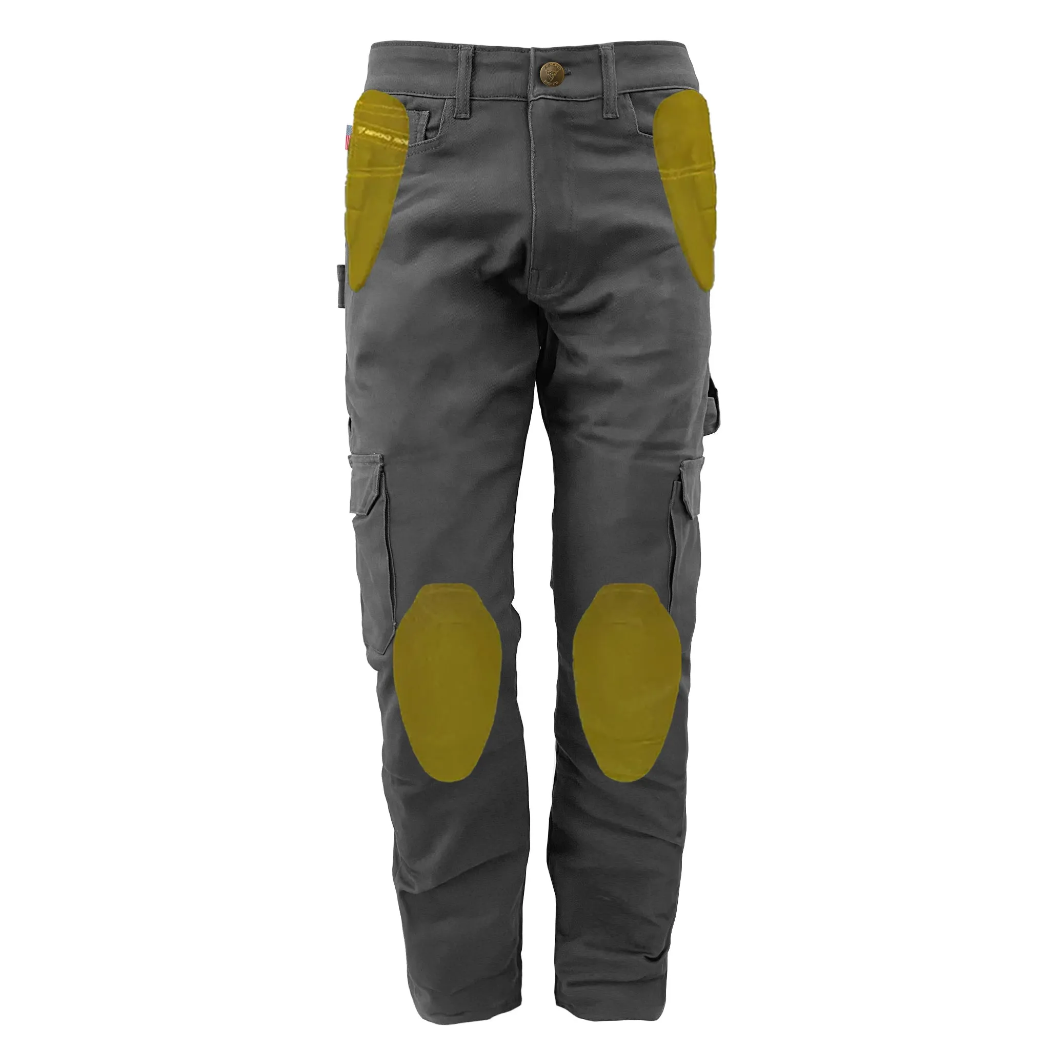 Loose Fit Cargo Pants - Gray with Pads