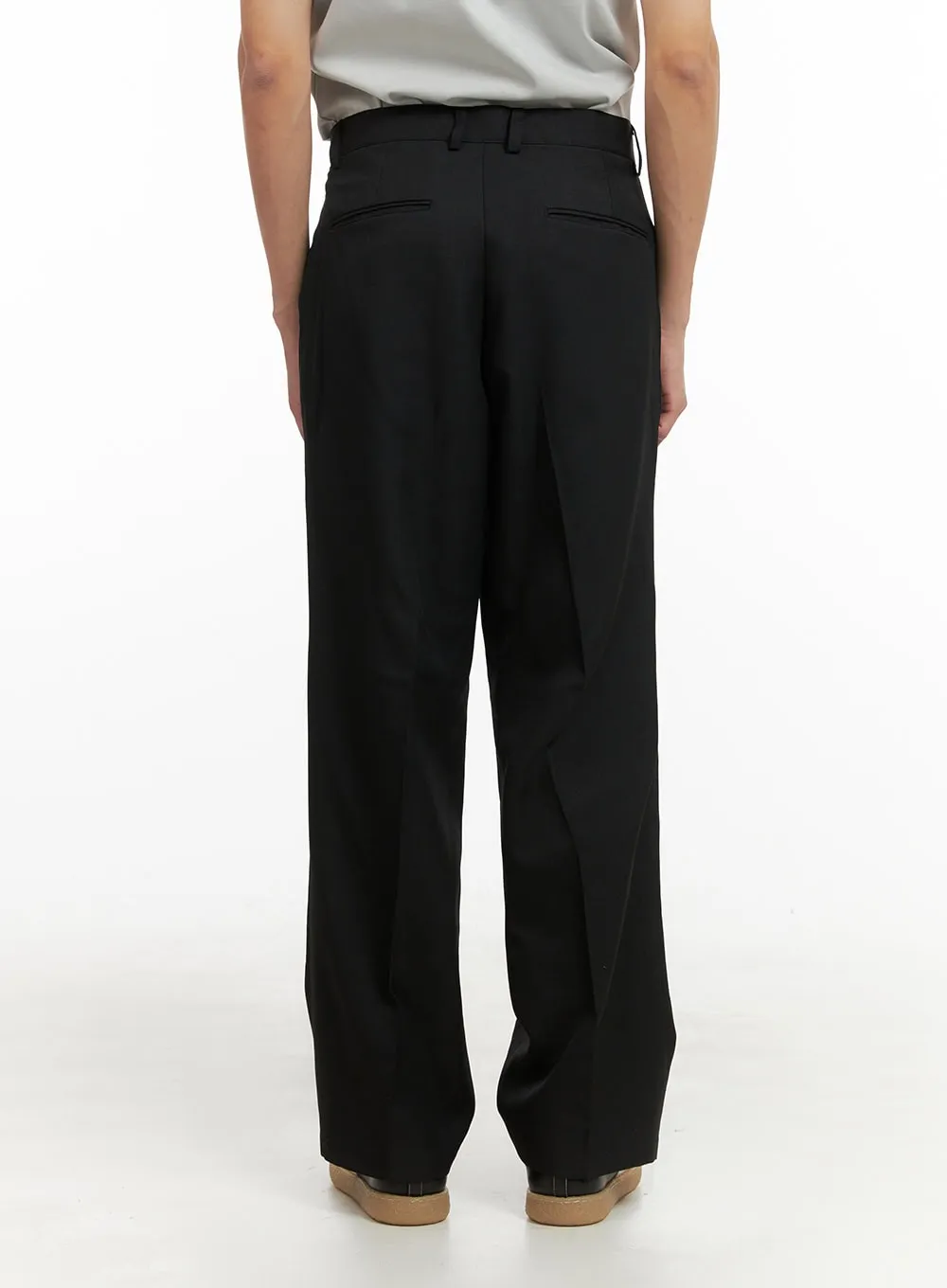 Men's Loose Fit Tailored Pants (Black) IY402