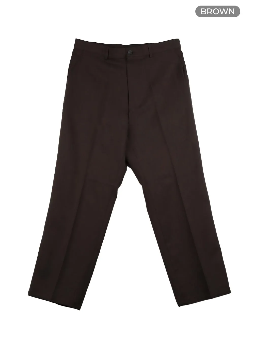 Men's Loose Fit Tailored Pants (Brown) IY402