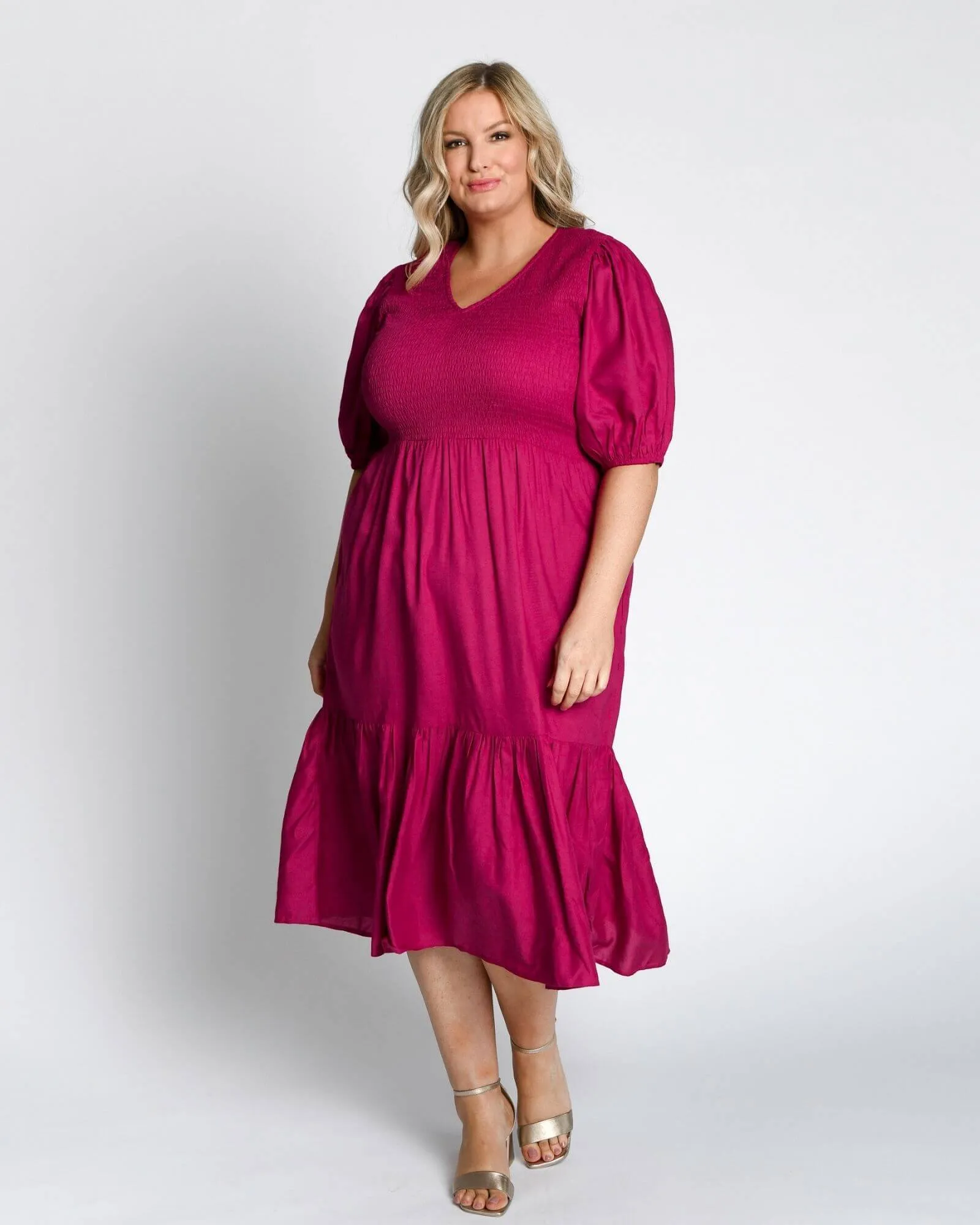 Mia Blouse Sleeve Dress | French Plum