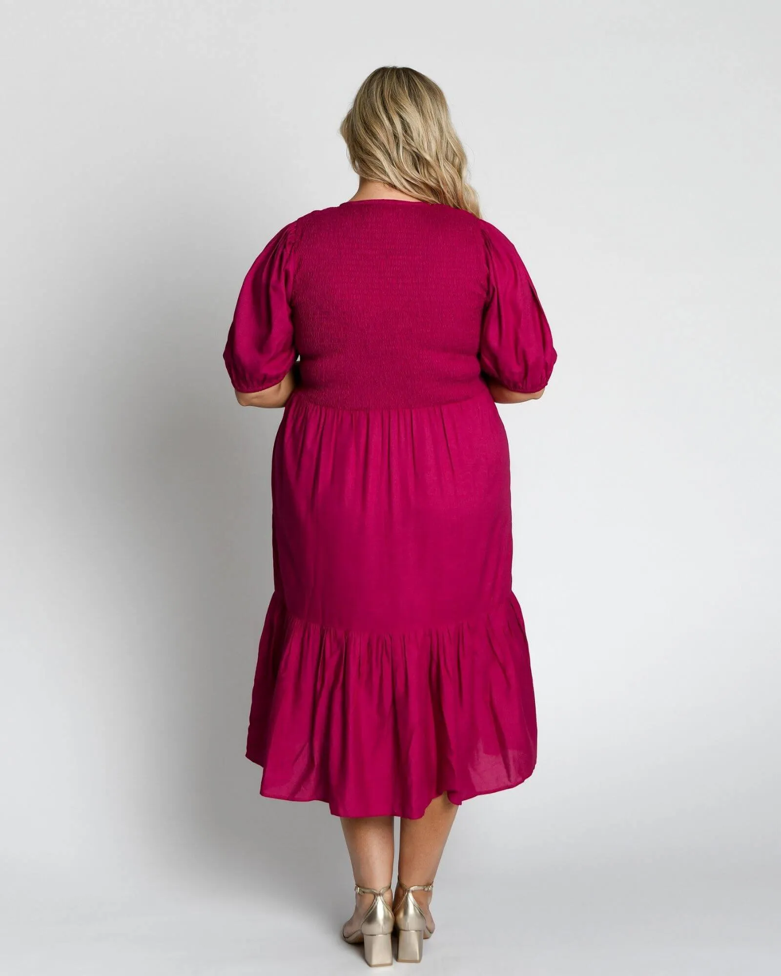 Mia Blouse Sleeve Dress | French Plum