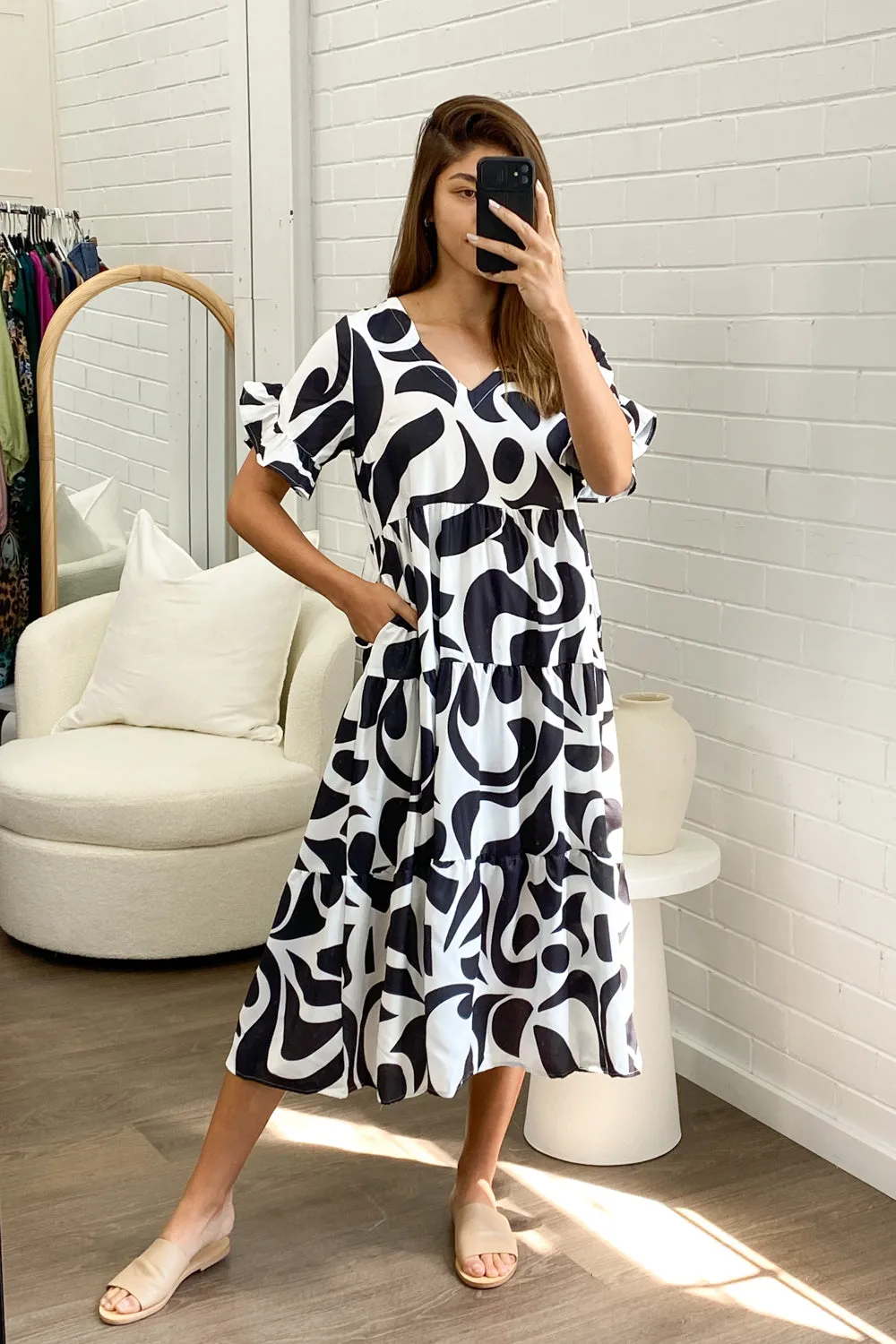 Michelle Midi New Print Dress