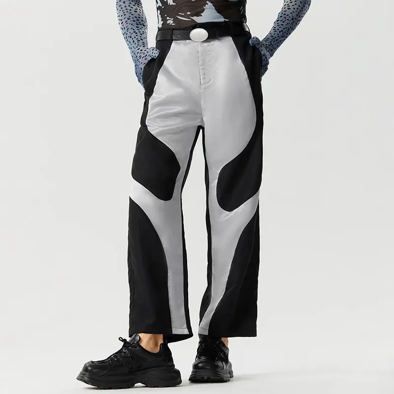 Patchwork Color Block Straight Pants