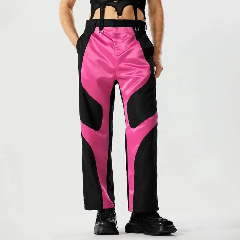 Patchwork Color Block Straight Pants