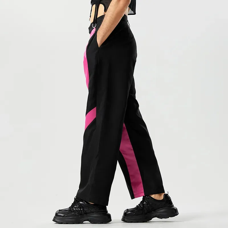 Patchwork Color Block Straight Pants