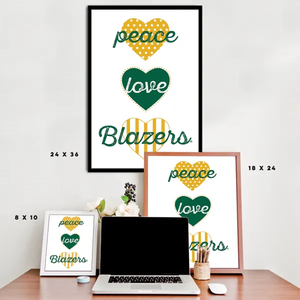 Peace, Love, Blazers (University of Alabama, Birmingham) - NCAA Poster