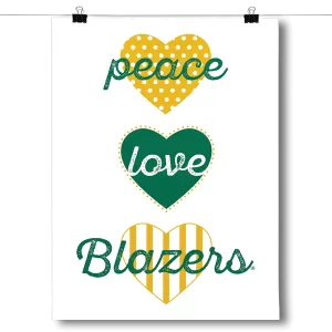 Peace, Love, Blazers (University of Alabama, Birmingham) - NCAA Poster