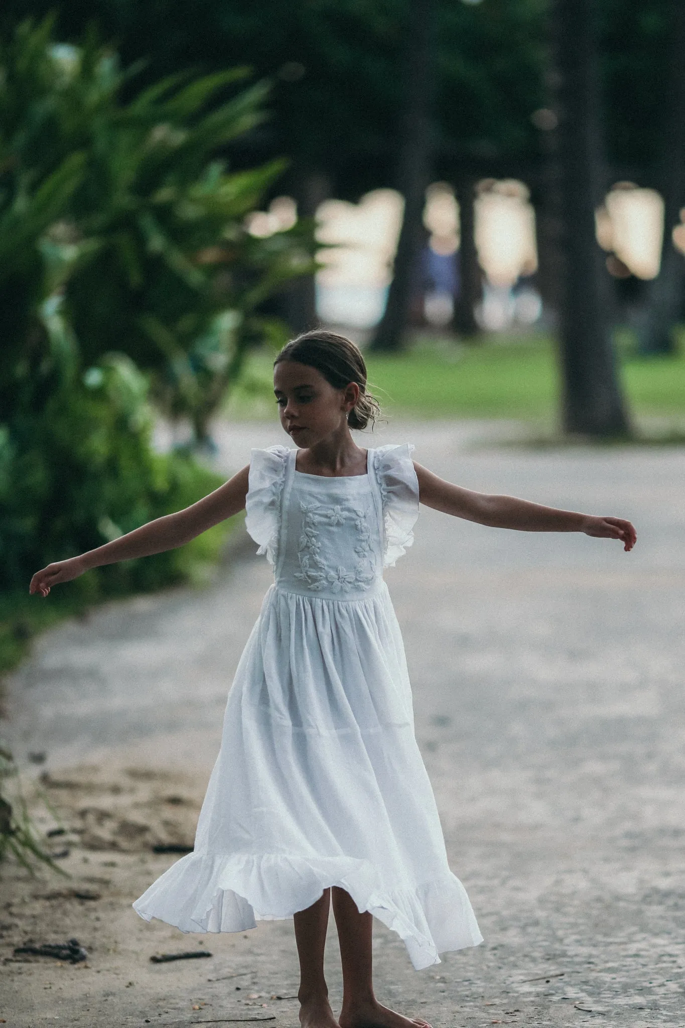 Petal Maxi Dress White