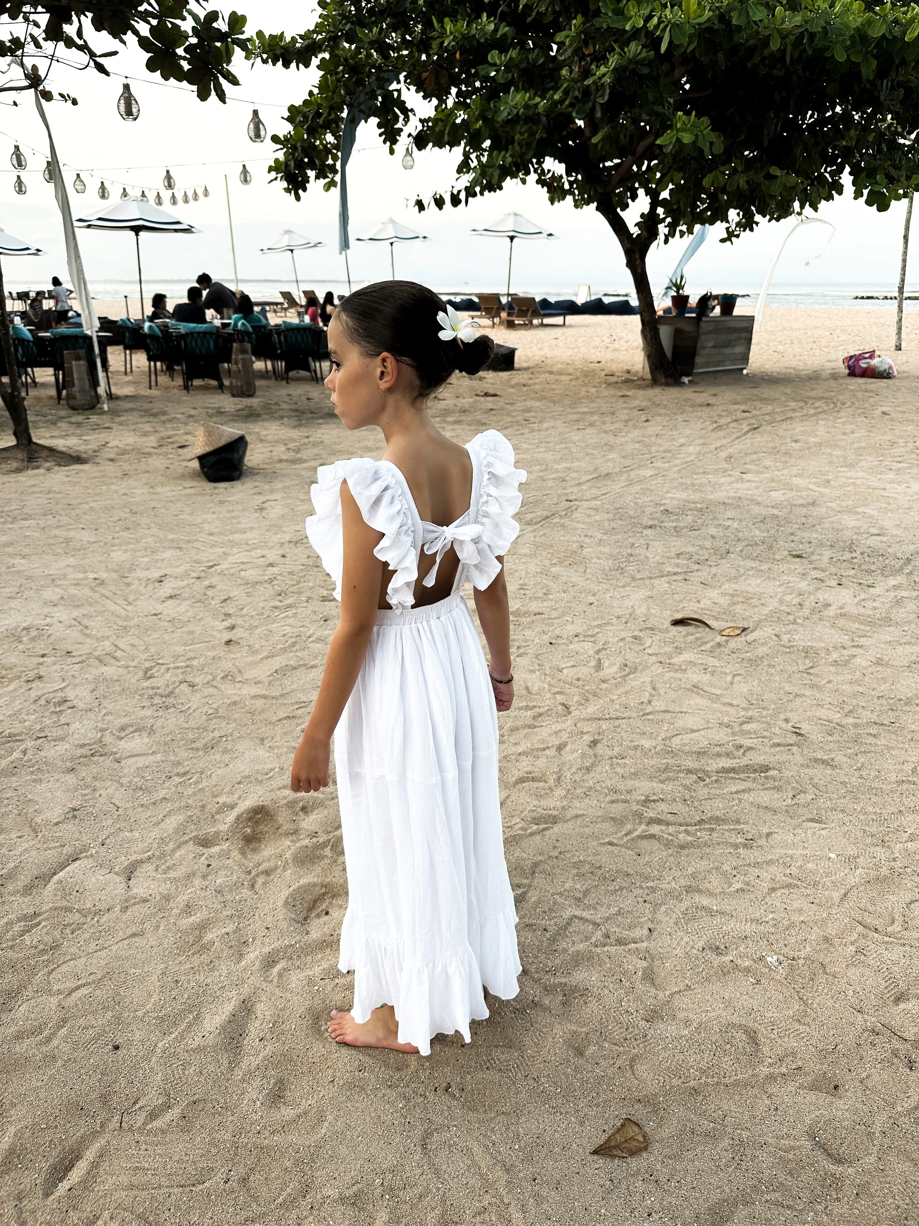 Petal Maxi Dress White