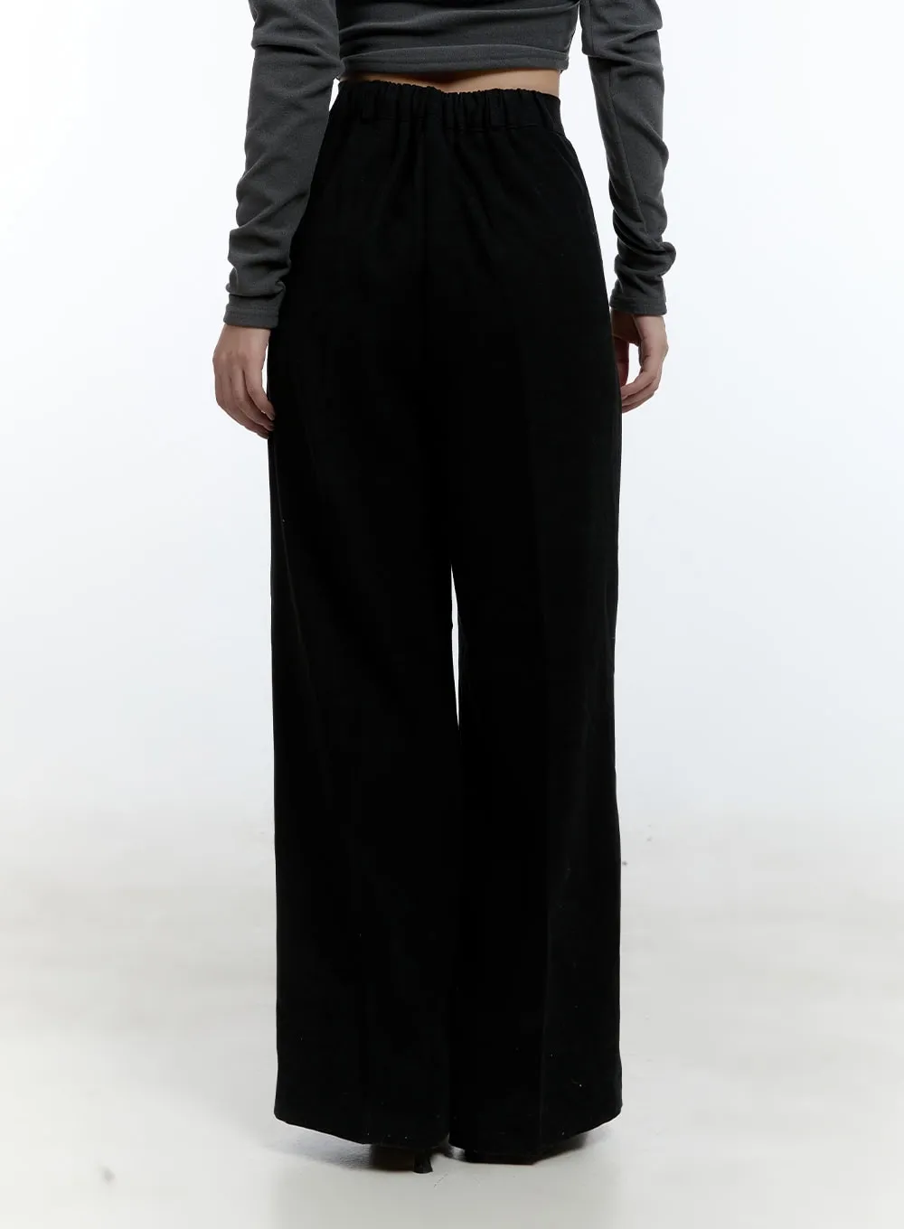 Pintuck Wide Fit Tailored Pants CD420