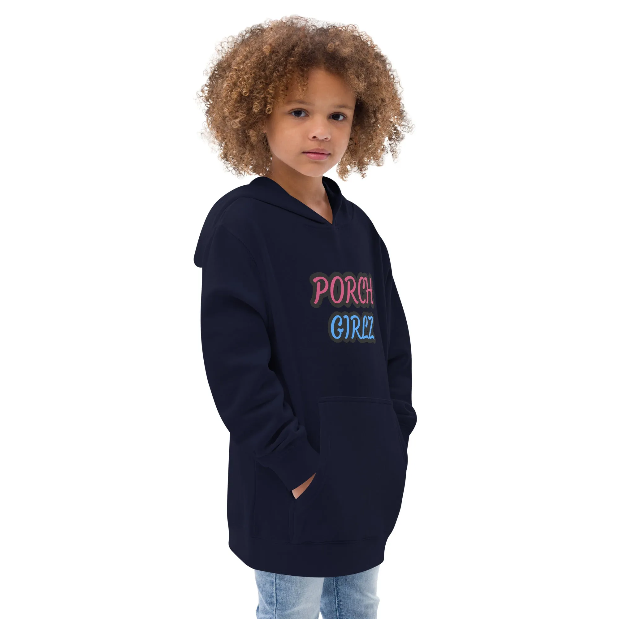 PORCHGIRLZ(BLK/PNK/SKY BLUE) Kids fleece hoodie