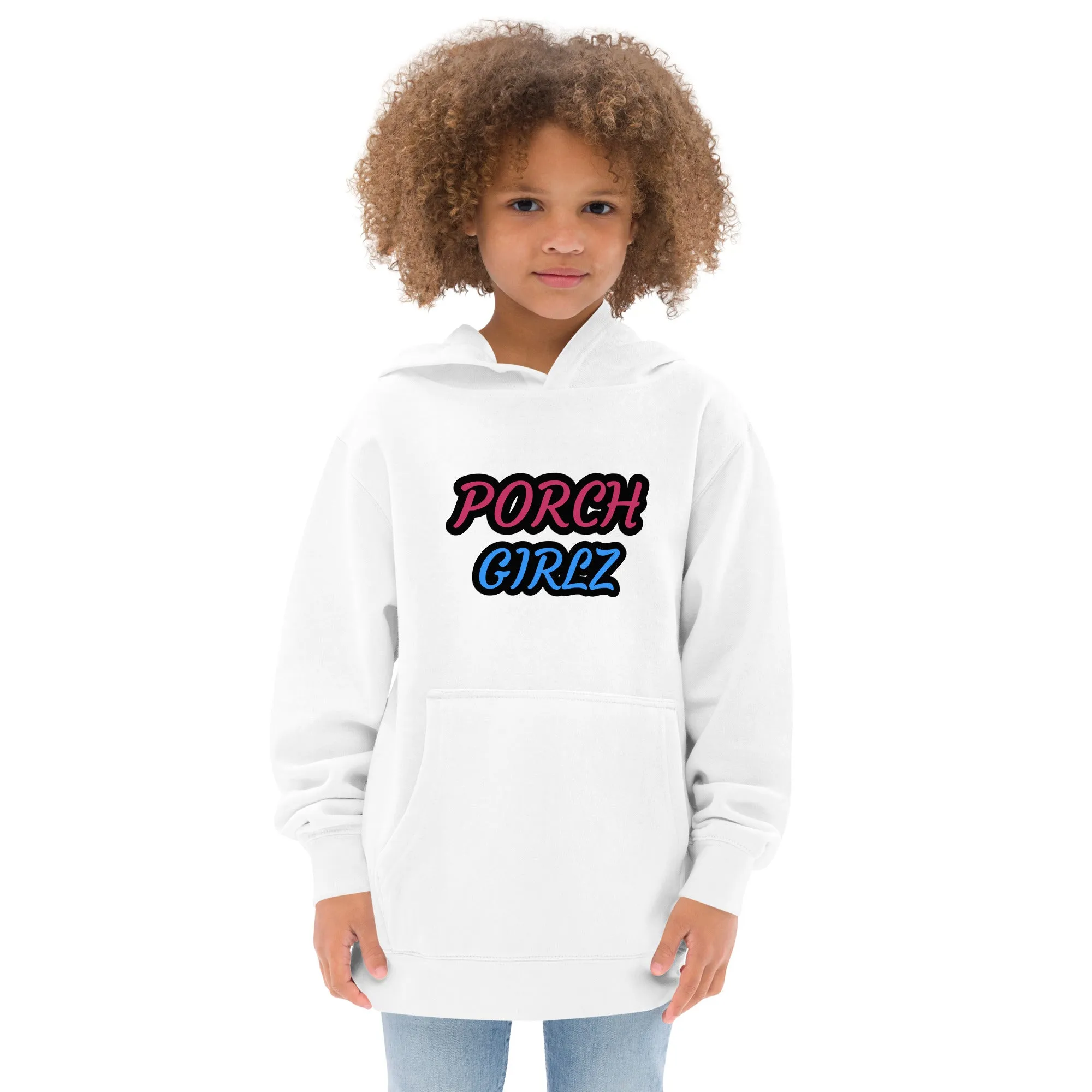 PORCHGIRLZ(BLK/PNK/SKY BLUE) Kids fleece hoodie