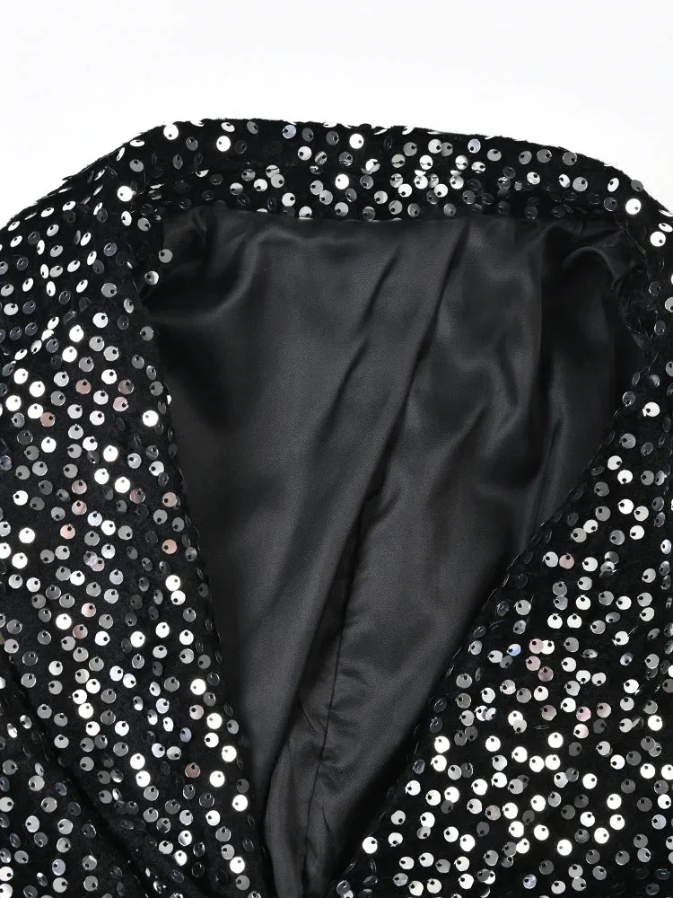 Pre Order:  Black Sequins Glam Blazer