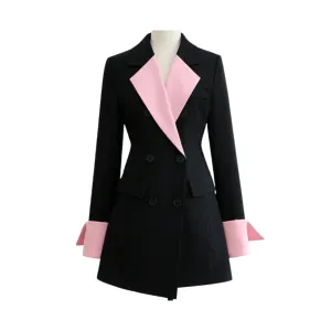 Pre Order:  Contrast Cuffs and Collar Blazer