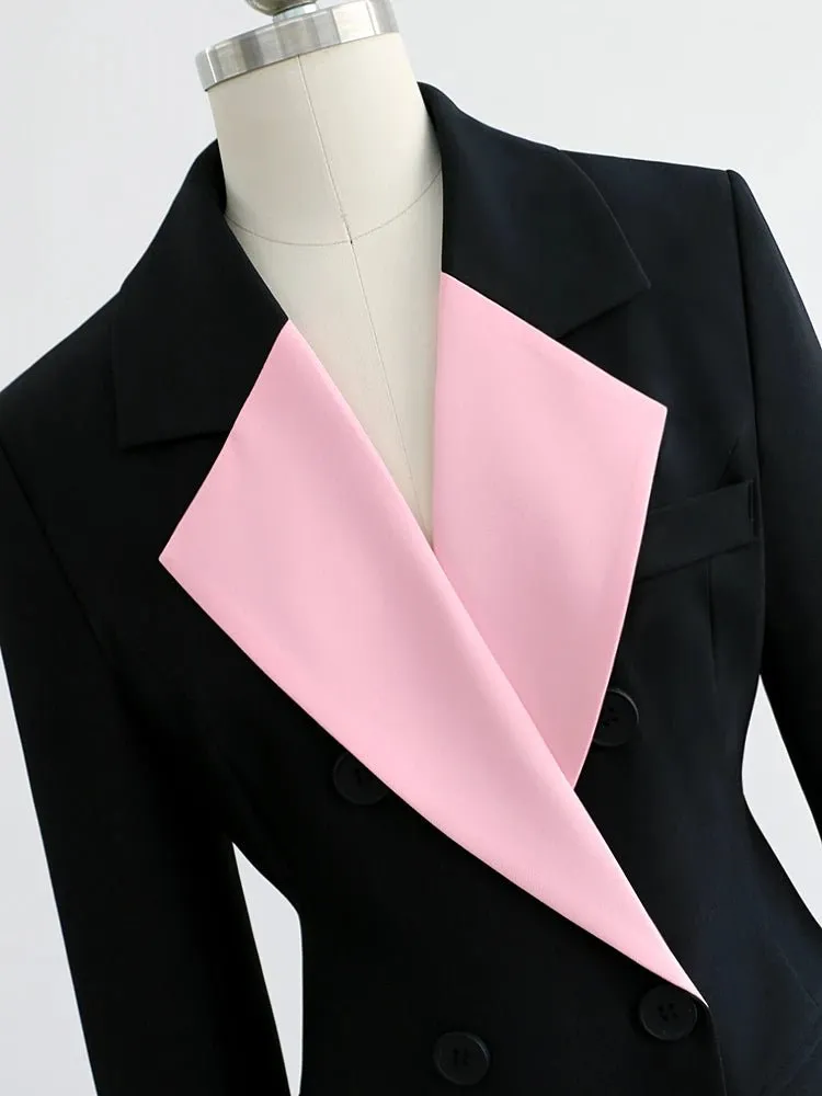 Pre Order:  Contrast Cuffs and Collar Blazer