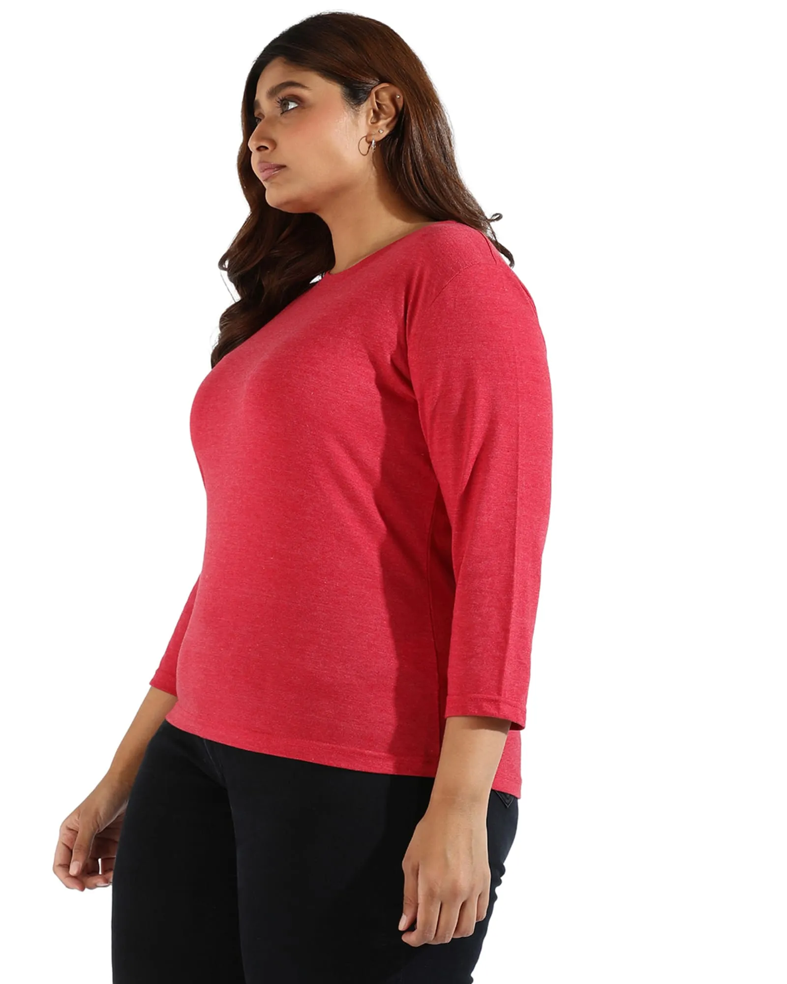 Red Round Neck Tee | Red