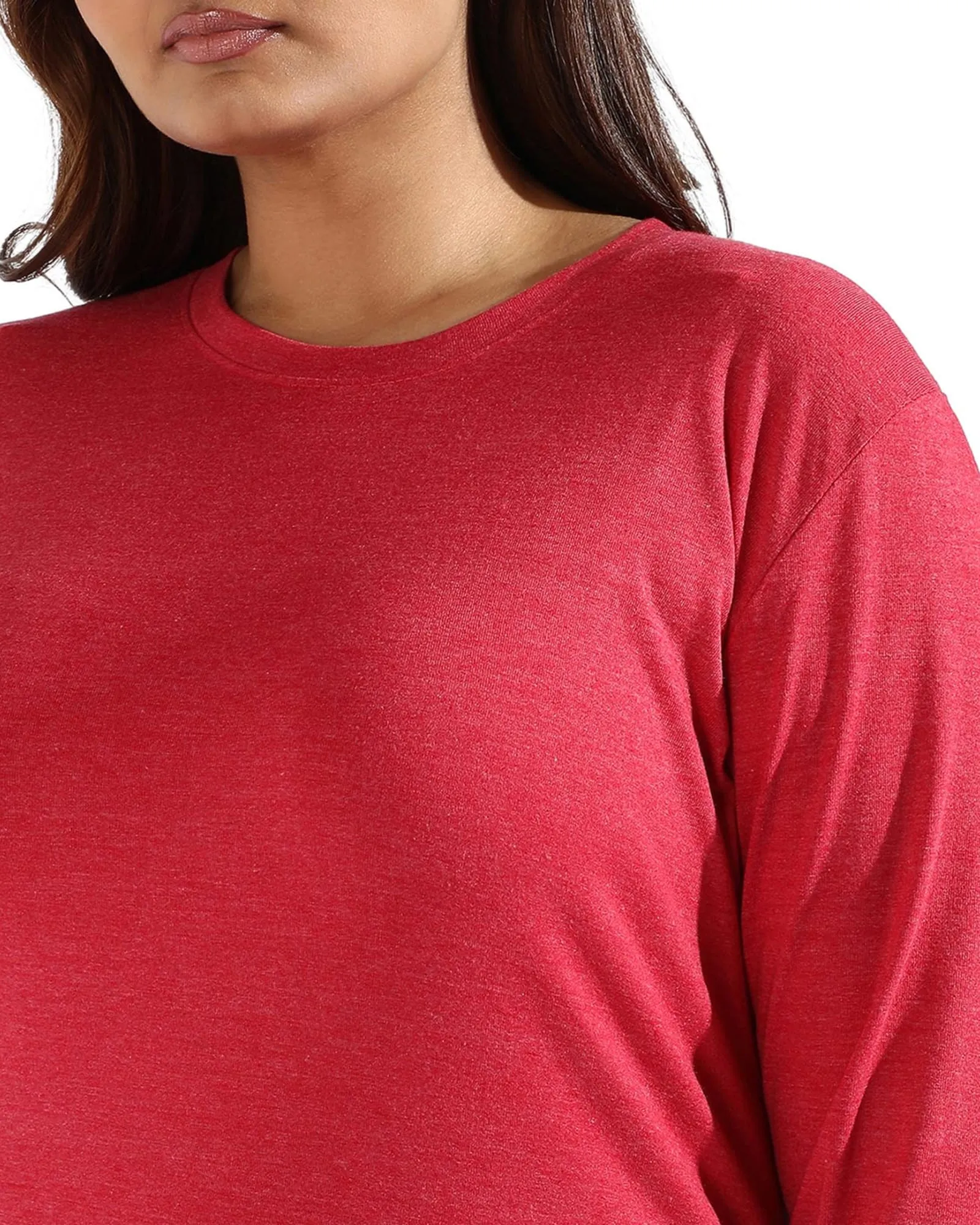 Red Round Neck Tee | Red