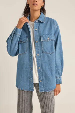 Rhythm Oversized Denim Shacket - WASHED BLUE