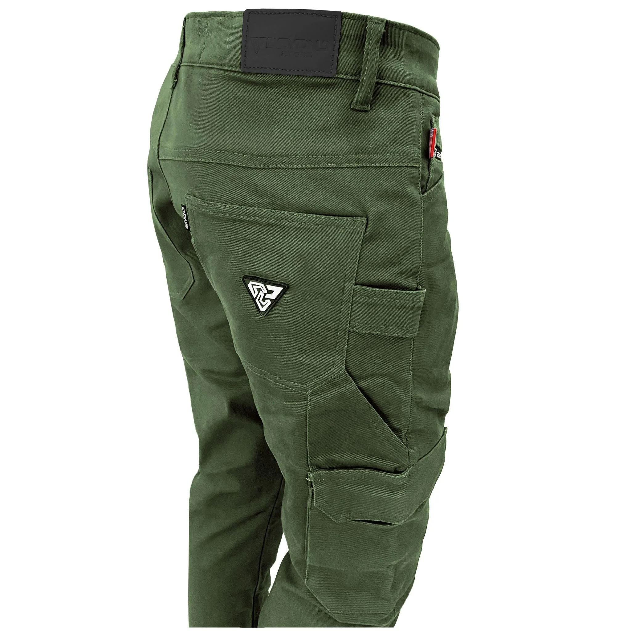 SALE Loose Fit Cargo Pants - Army Green with Pads