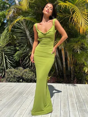 Sexy Sleeveless Backless Fit Long Camisole Maxi Dress