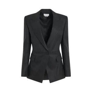 Sharp Peplum Jacket in Dark Grey