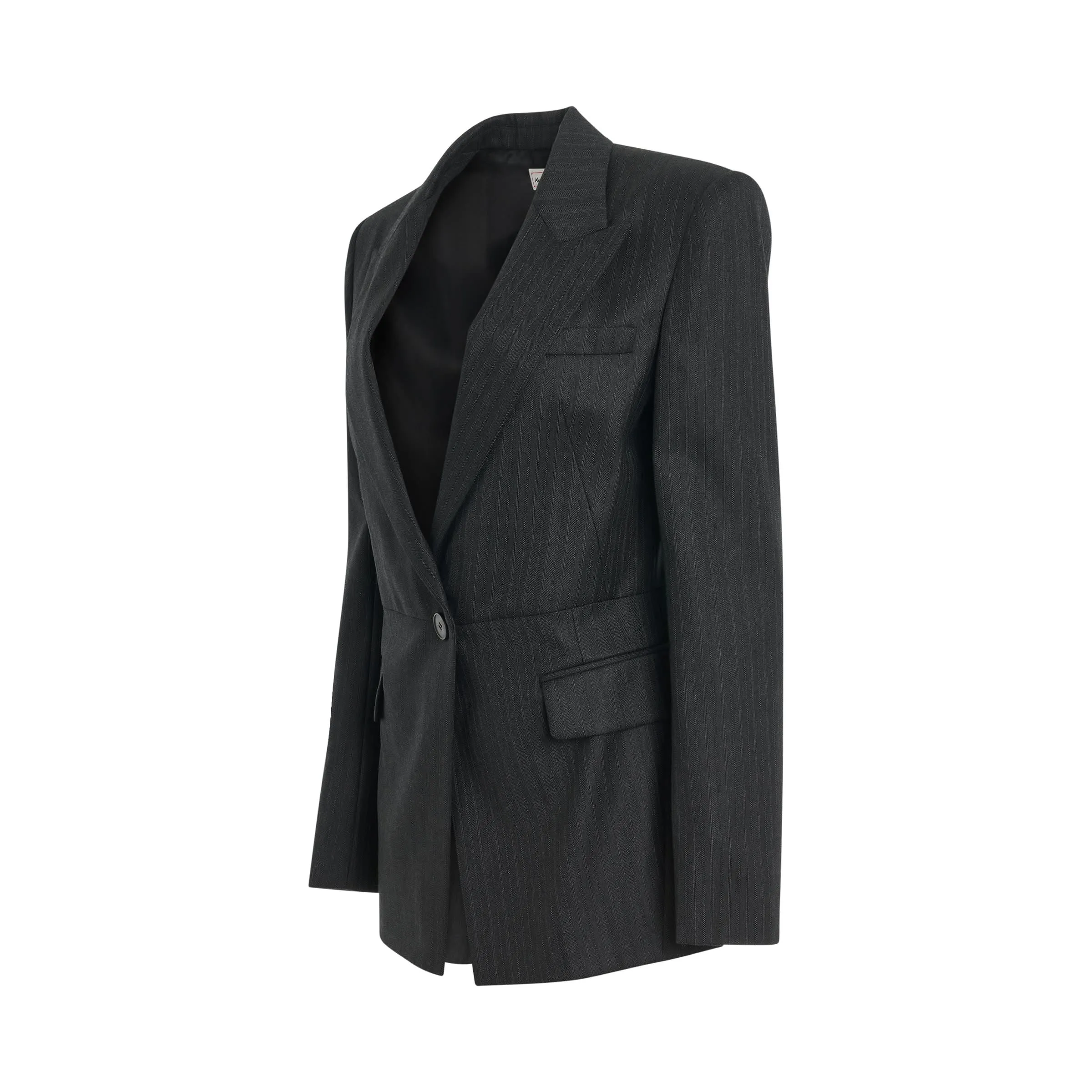 Sharp Peplum Jacket in Dark Grey