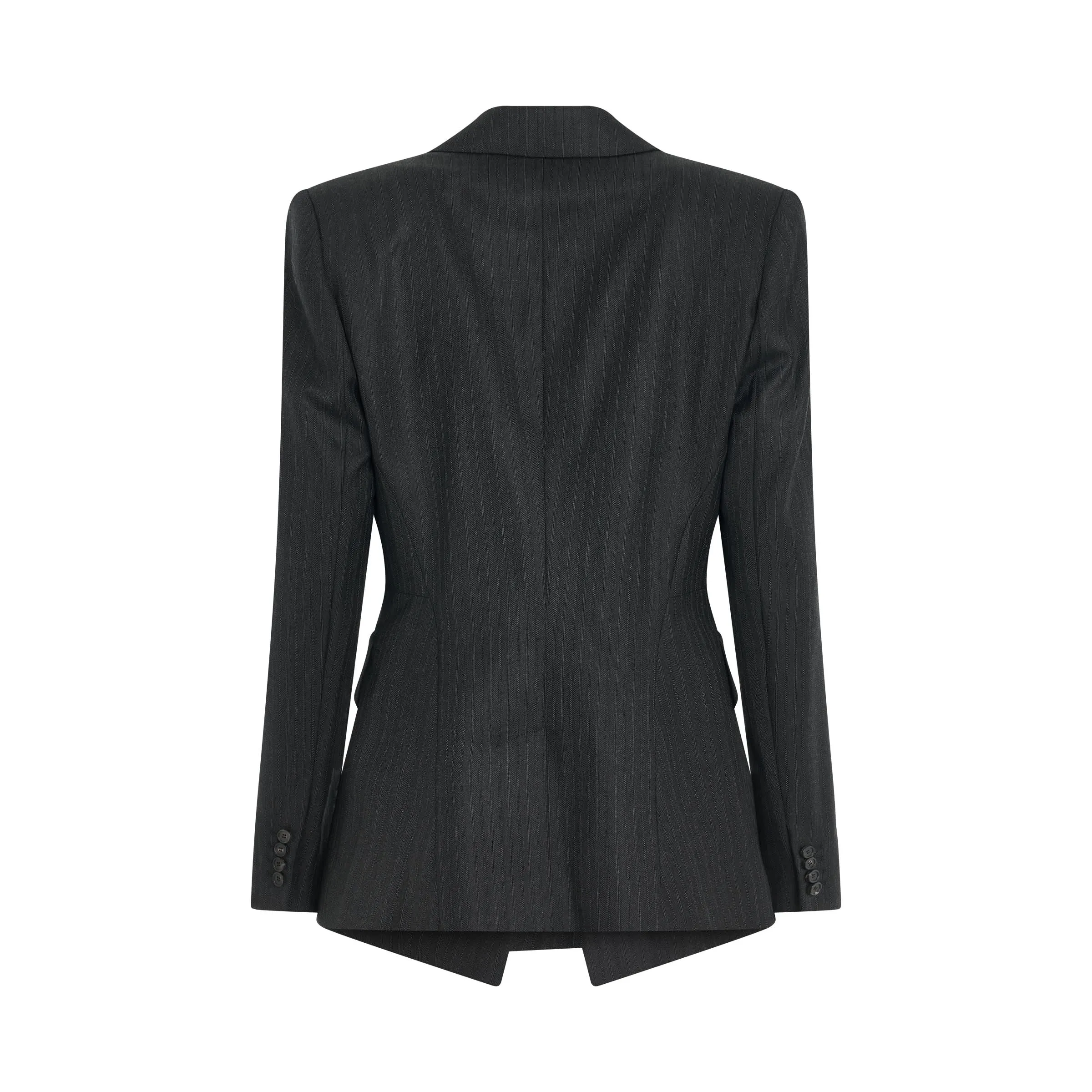 Sharp Peplum Jacket in Dark Grey