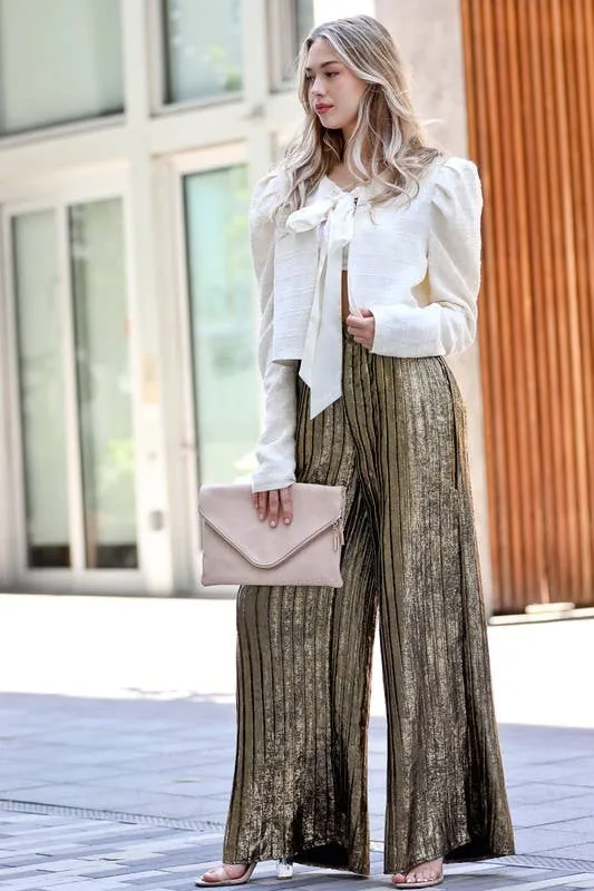 Silver Wide Leg Pants