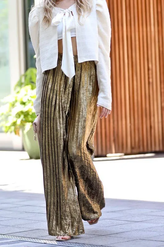 Silver Wide Leg Pants