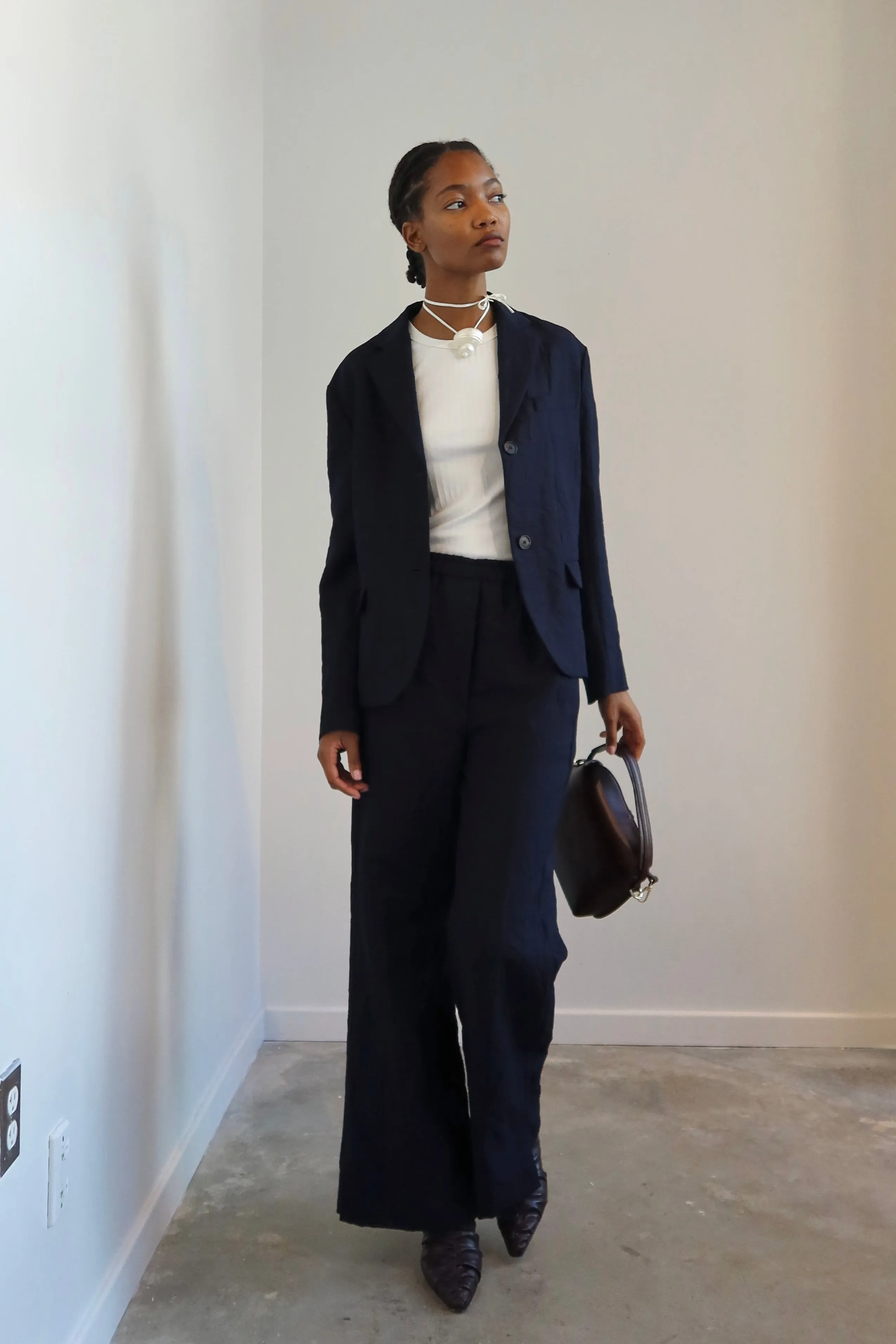 Solare Wrinkled Midnight Tailored Blazer