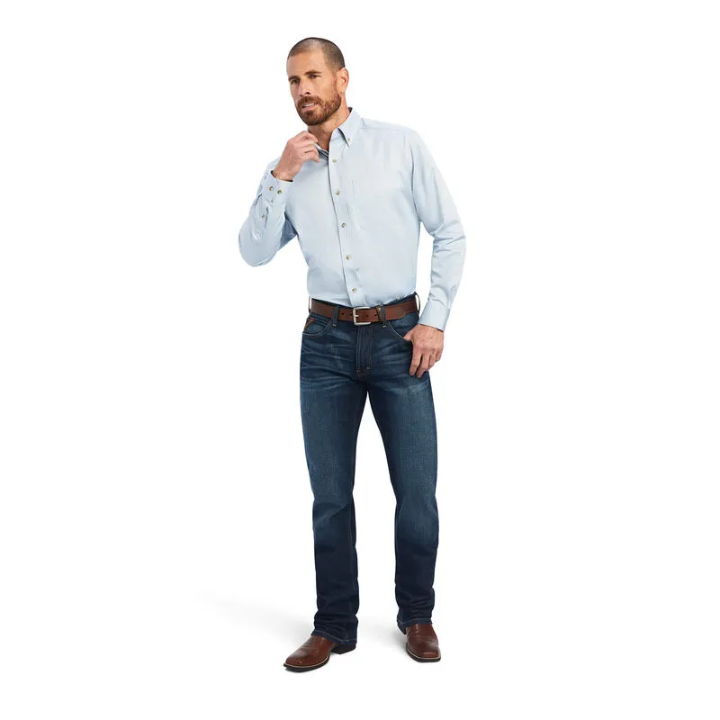 Solid Twill Blue Mens Ariat Shirt