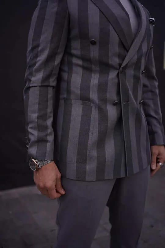 Striped Gray Blazer