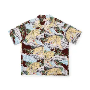 Sun Surf Hawaiian Shirt “Fighting Tiger” Wine