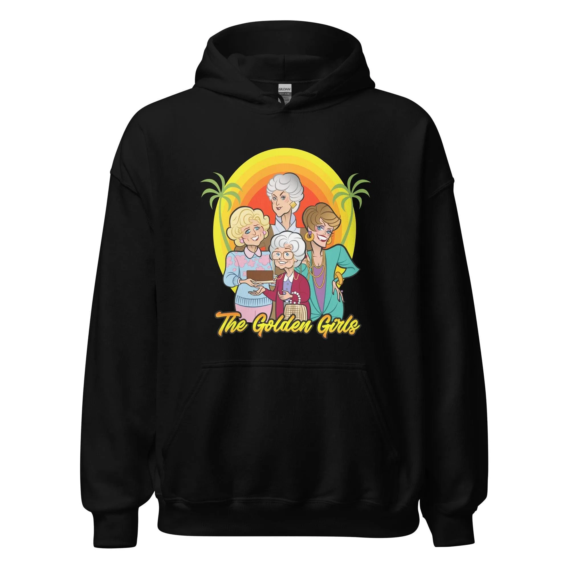 The Golden Girls Hoodie Animated Cast DTG Printed Premium Blended Pullover