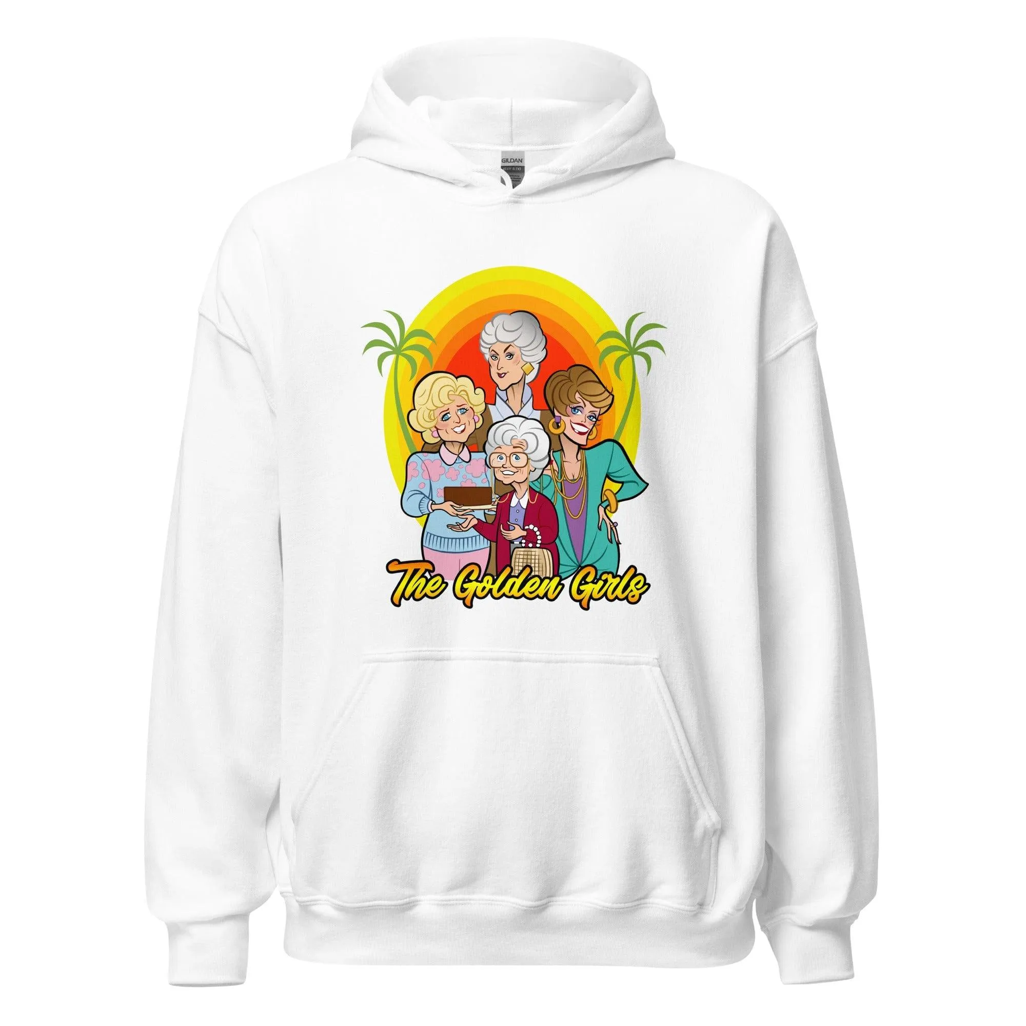 The Golden Girls Hoodie Animated Cast DTG Printed Premium Blended Pullover