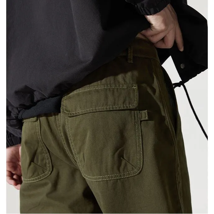 Trendy Loose Fit Pure Cotton Straight Leg Cargo Pants