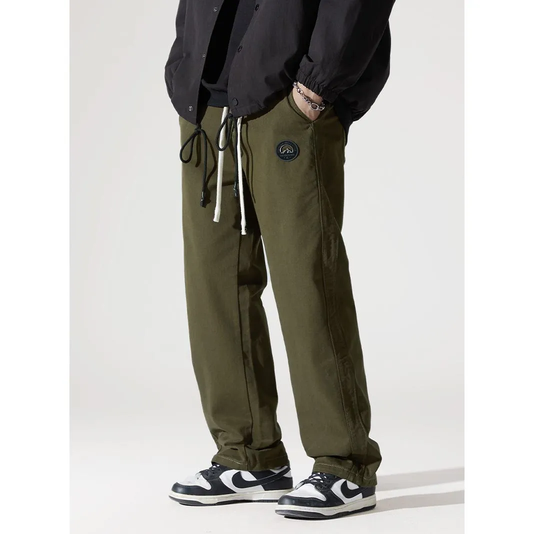 Trendy Loose Fit Pure Cotton Straight Leg Cargo Pants