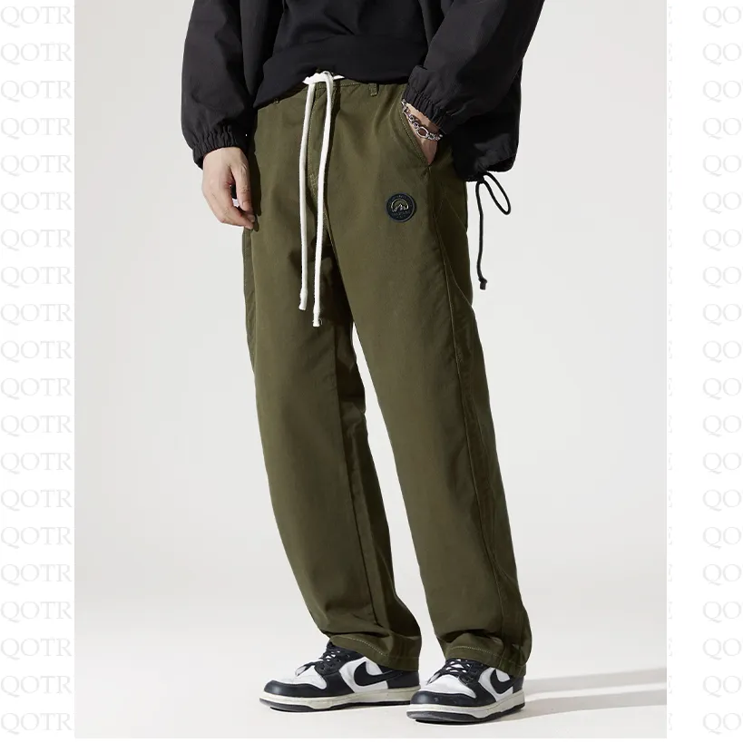 Trendy Loose Fit Pure Cotton Straight Leg Cargo Pants