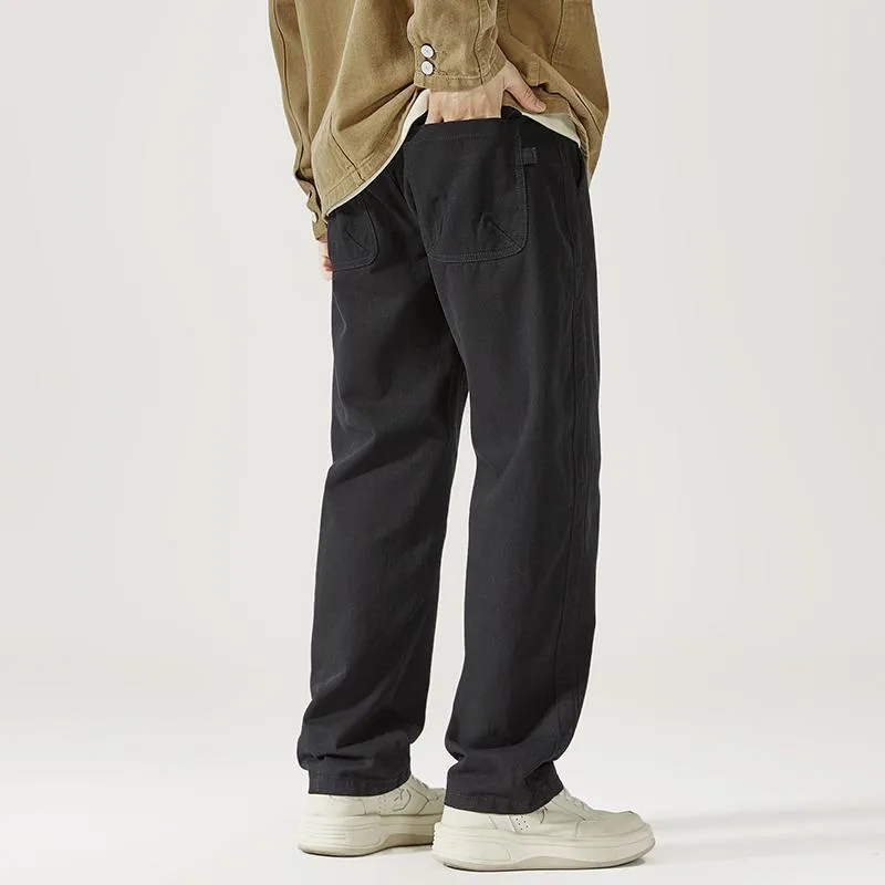 Trendy Loose Fit Pure Cotton Straight Leg Cargo Pants