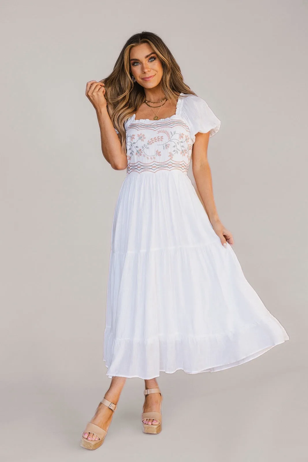 Windswept Dreams Embroidered Maxi Dress