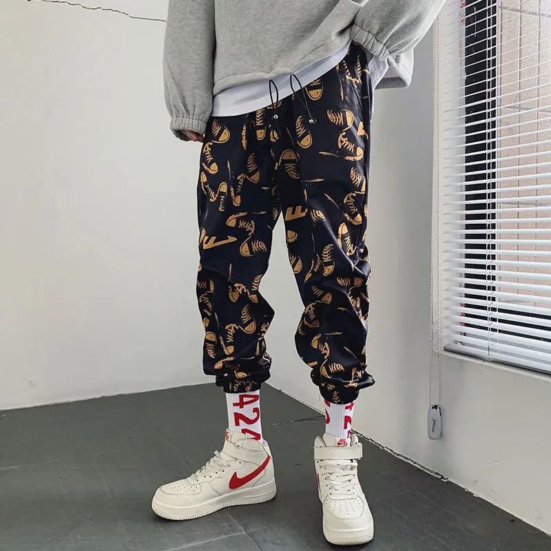 Young Casual Sneakers Print Pattern Men Streetwear Pants